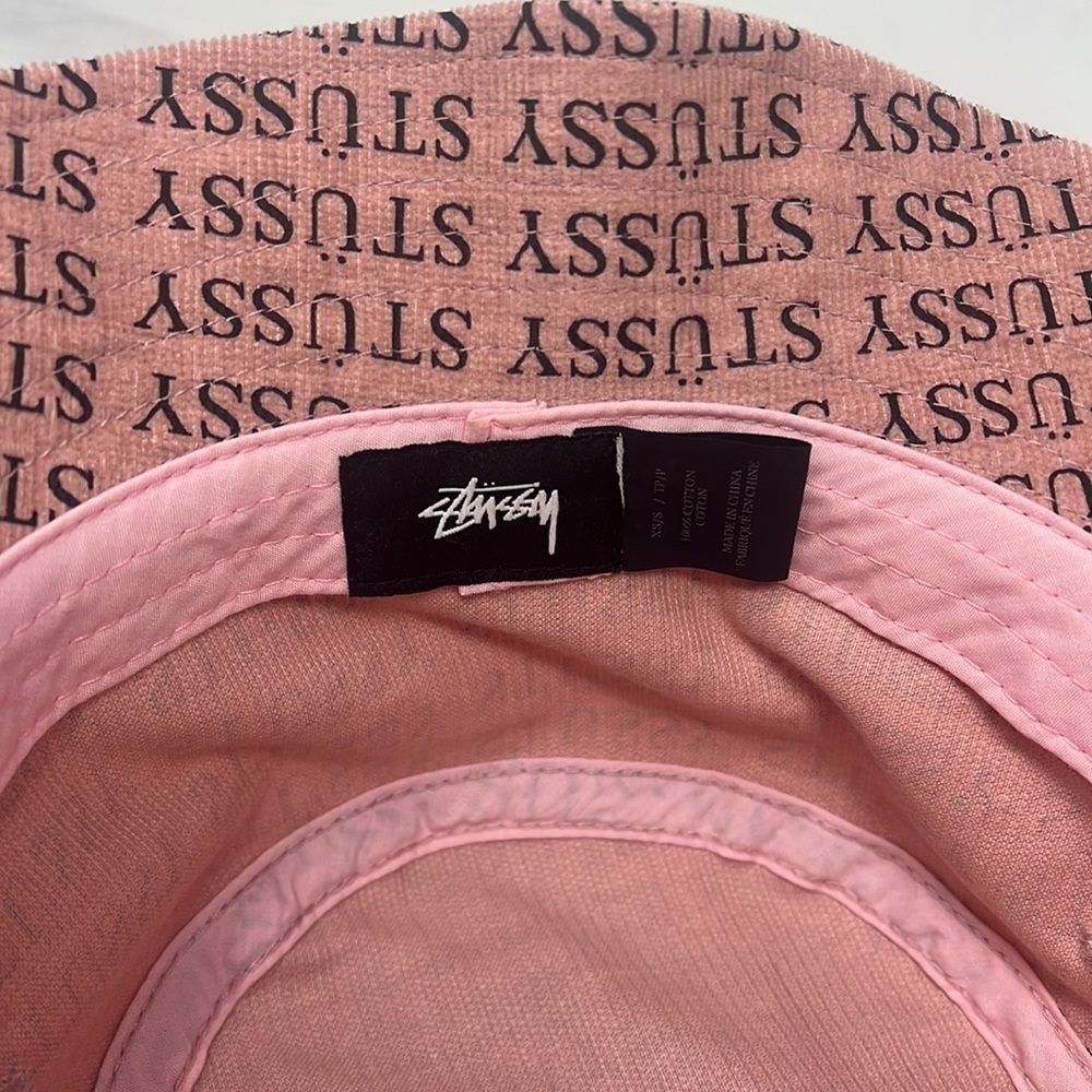 Stussy Pink Black Corduroy Bucket Hat - Picture 3 of 4